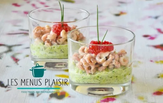 La mousse de courgettes aux crevettes grises