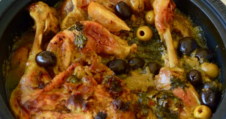 Le tajine au poulet, citrons confits et olives de Christine