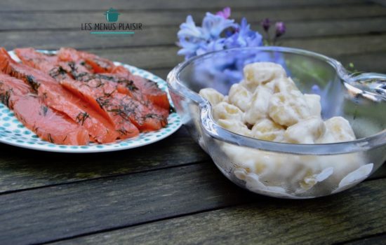 Les gnocchis à la sauce raifort pour accompagner le saumon gravlax