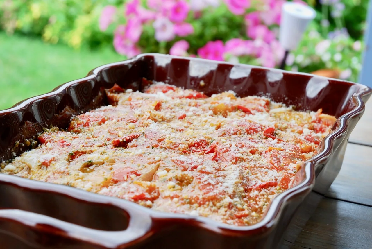 Italian style eggplant gratin