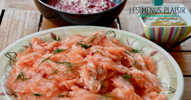 Homemade gravlax style salmon