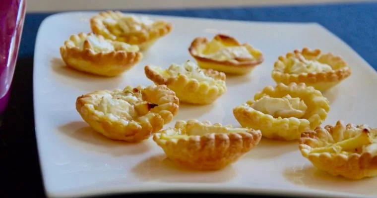 Mini tartelettes pommes, chèvre, miel