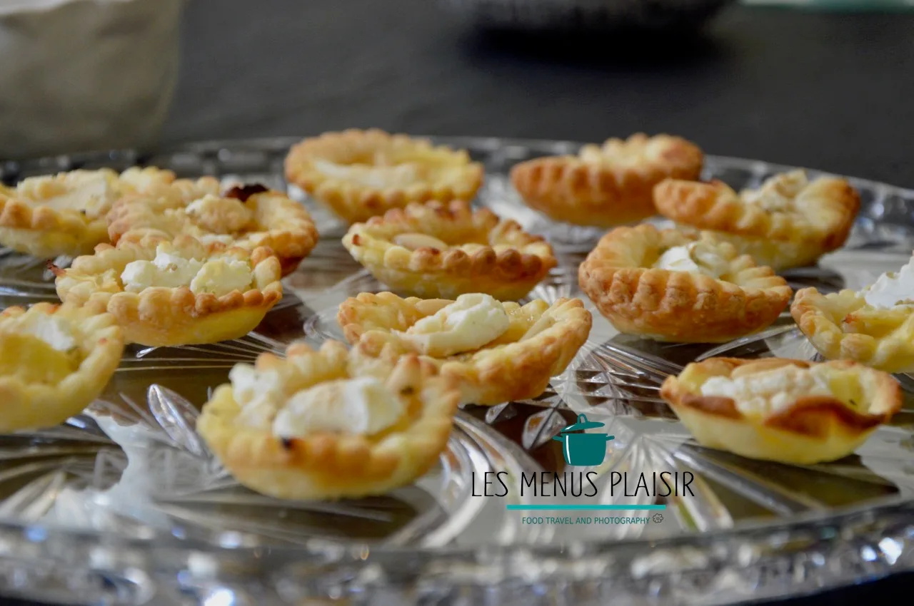 Mini goat cheese apple & honey tart