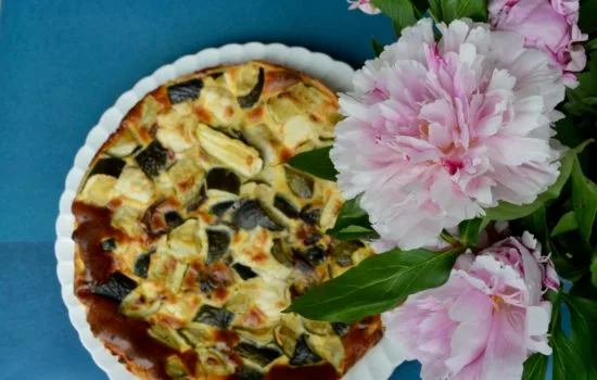 La tarte au chèvre à la menthe et aux légumes de Christine