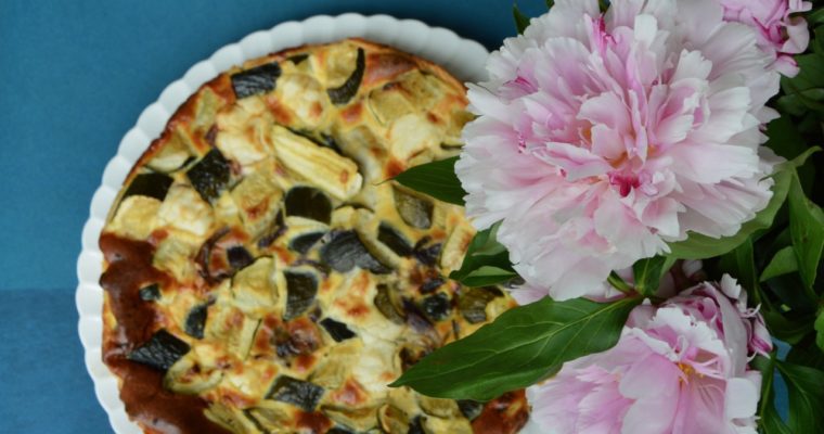Mint & goat cheese tart with vegetables