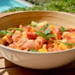 salade de pêches de vigne, brugnons et mangues