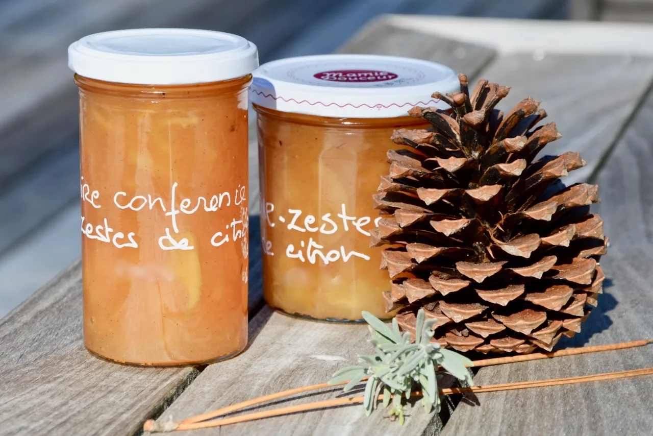 Juicy pear and lemon zest marmalade