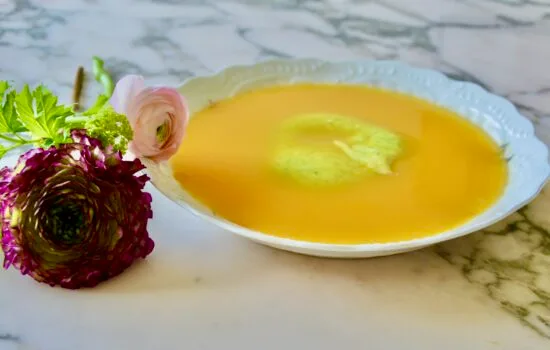 la crème de potimarron et courgette