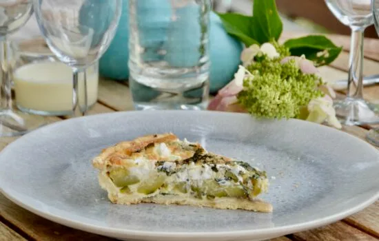 tarte à la courgette, au chèvre et au thym