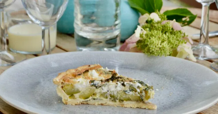 tarte à la courgette, au chèvre et au thym