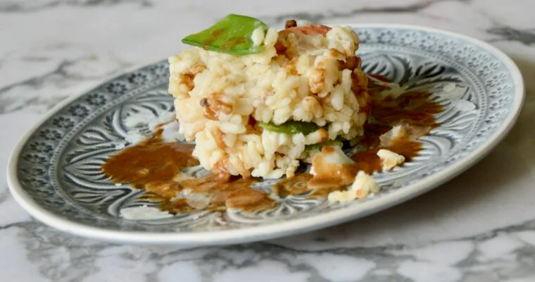 mon risotto aux crevettes, poivre de Sichuan et à la bisque de crustacés