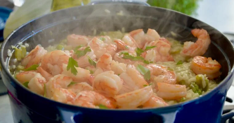 Rosetta’s asparagus & prawn risotto