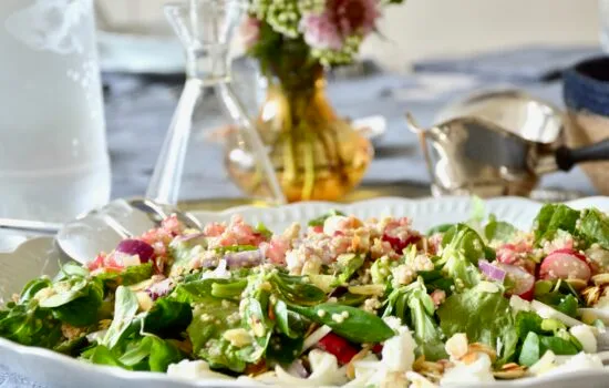 salade de quinoa, amandes, feta et grenade de Jordan