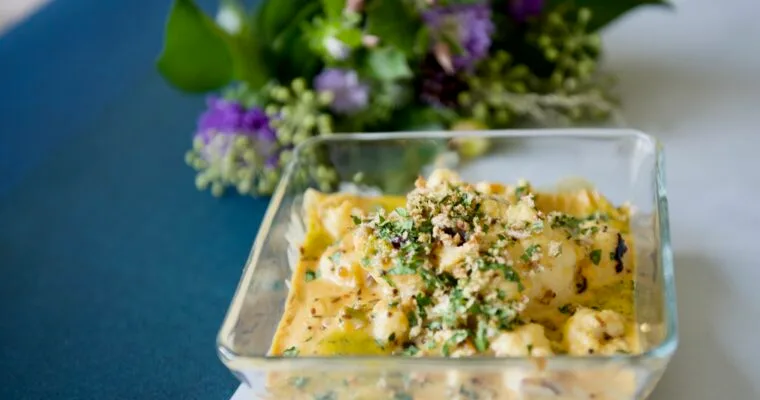 Le gratin de chou-fleur aux graines de moutarde