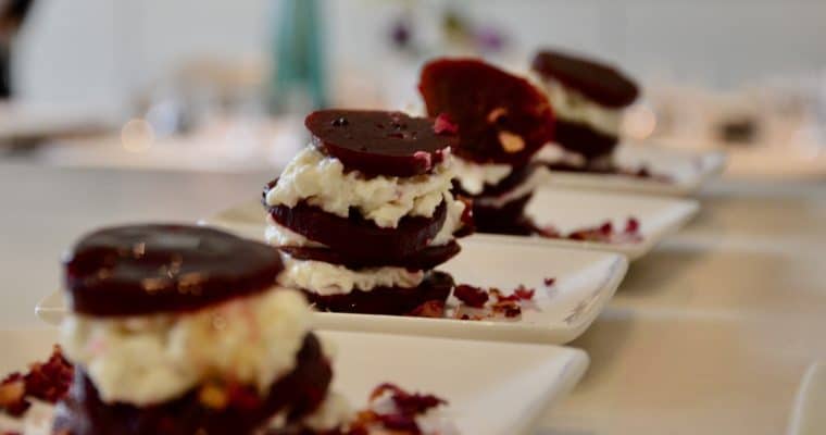 Beetroot & goat cheese millefeuille