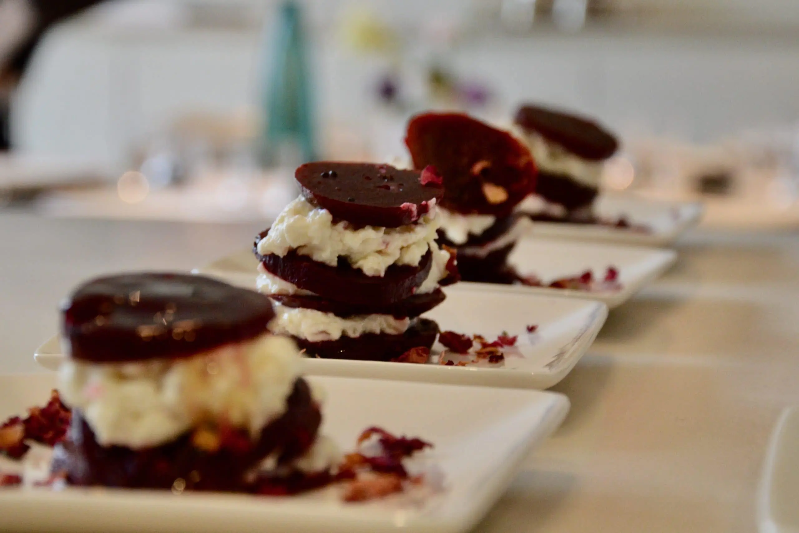 Beetroot & goat cheese millefeuille