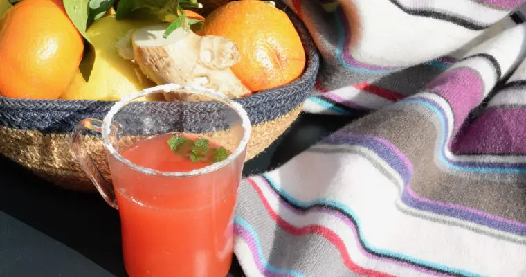 Citrus fruit, ginger & honey alcohol-free grog