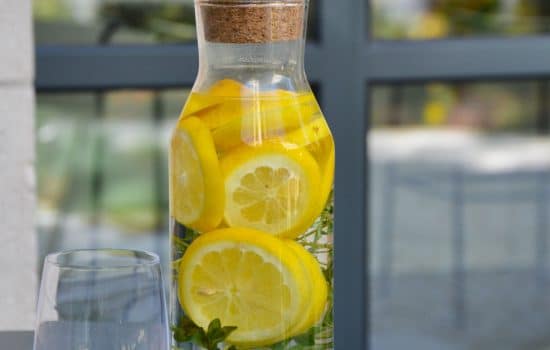Fresh lemon thyme water drink