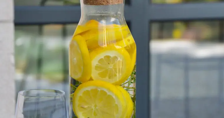 Fresh lemon thyme water drink