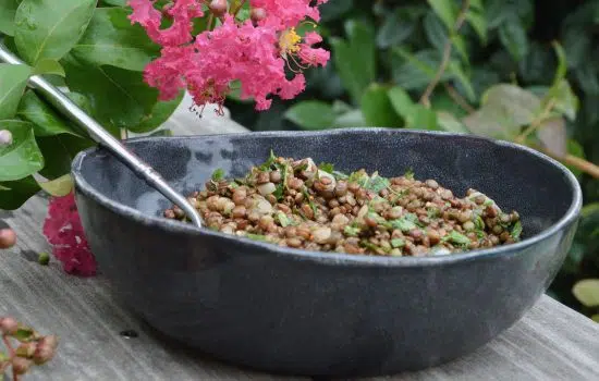 Salade de lentilles aux échalotes