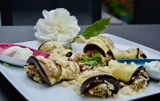 Roulés d’aubergines à la marocaine