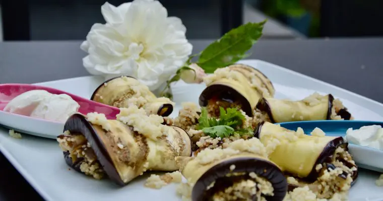 Roulés d’aubergines à la marocaine