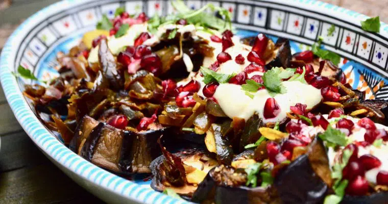 Roasted aubergine salad my way