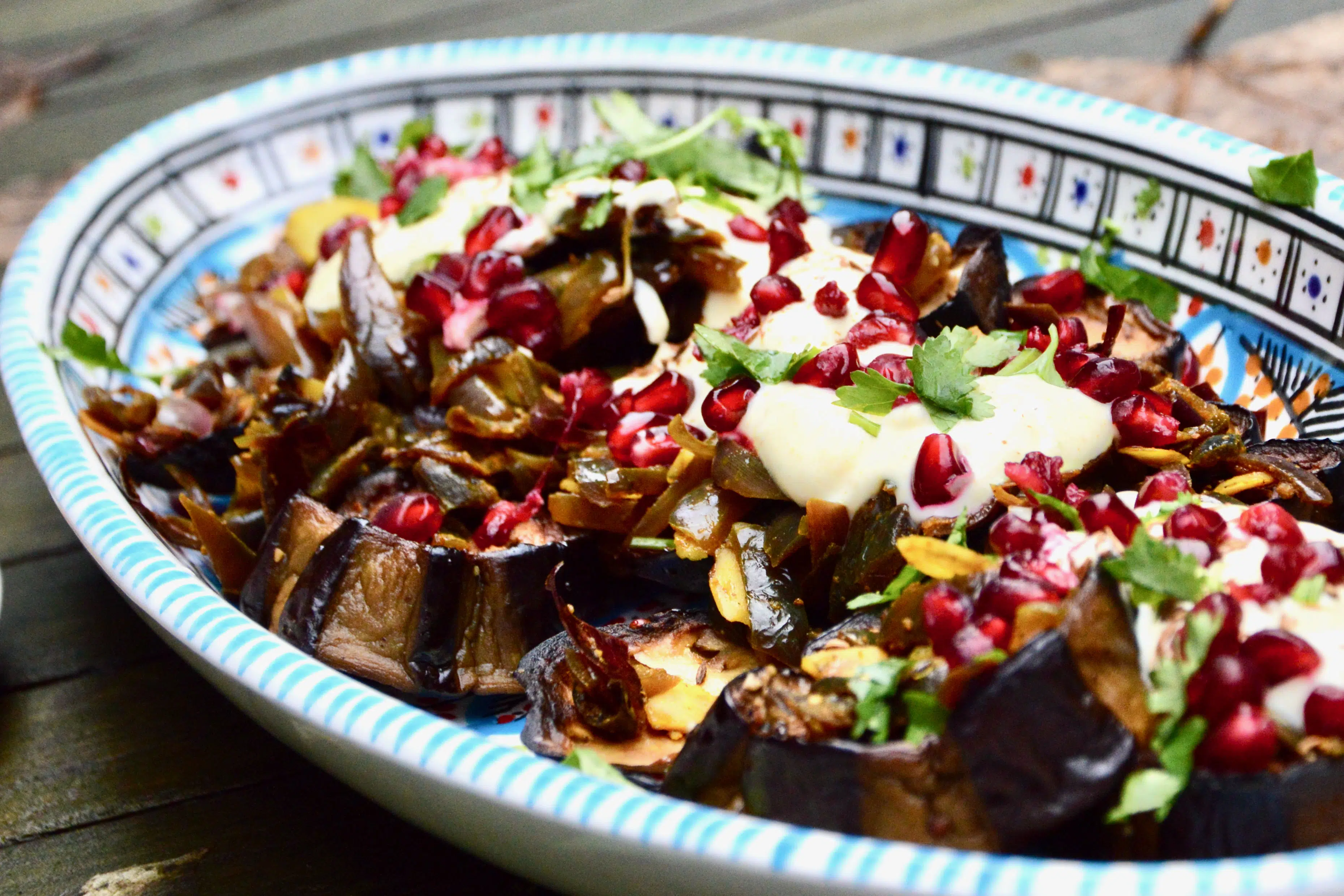 Roasted aubergine salad my way