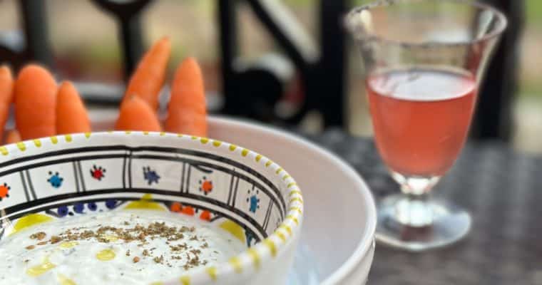 Pickled carrots and whipped feta dip