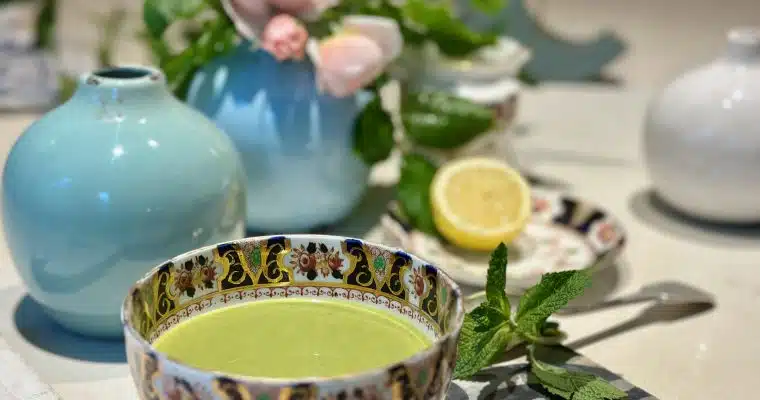 Maryse Green pea Vichissoise with its mint