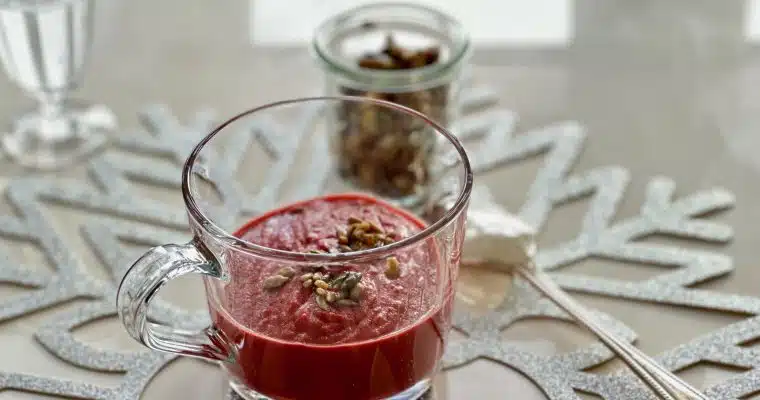 FRESH BEETROOT, COCONUT MILK, GINGER & LIME SOUP