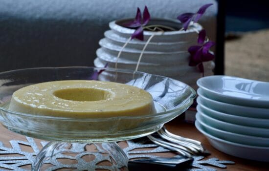 La crème caramel cuite au four vapeur