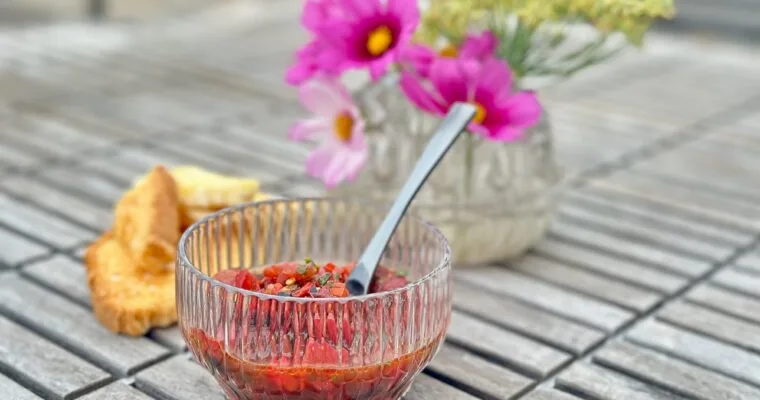 Tomato and olive bruschetta